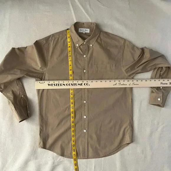 Alex Mill | Mill Cotton Poplin LS Button Down - Sand / Sz S - Picture 9 of 9